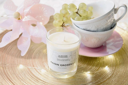 Bougie Parfumée Raisin Groseille 150g – Cire Soja Écocert – Parfum Fruité & Frais – Artisanale Française
