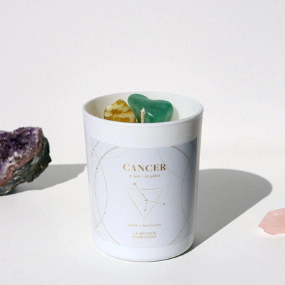 Bougie Astro Signe du CANCER + Pierre Opale et Aventurine La Bougie Herbivore Bougies