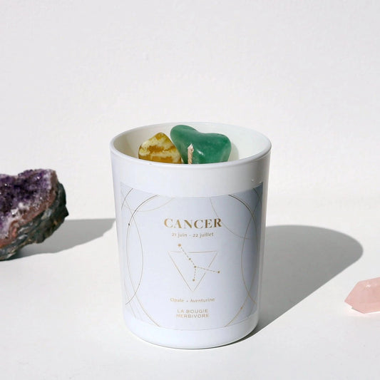 Bougie Astro Signe du CANCER + Pierre Opale et Aventurine La Bougie Herbivore Bougies