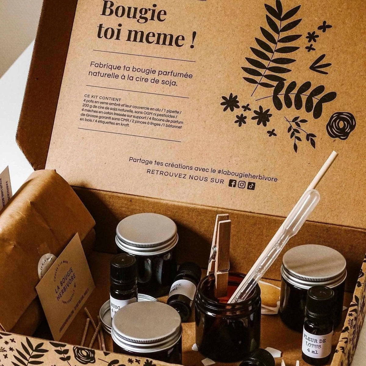 Kit bougies orientales avec ingrédients pour fabriquer des bougies parfumées à la cire de soja
