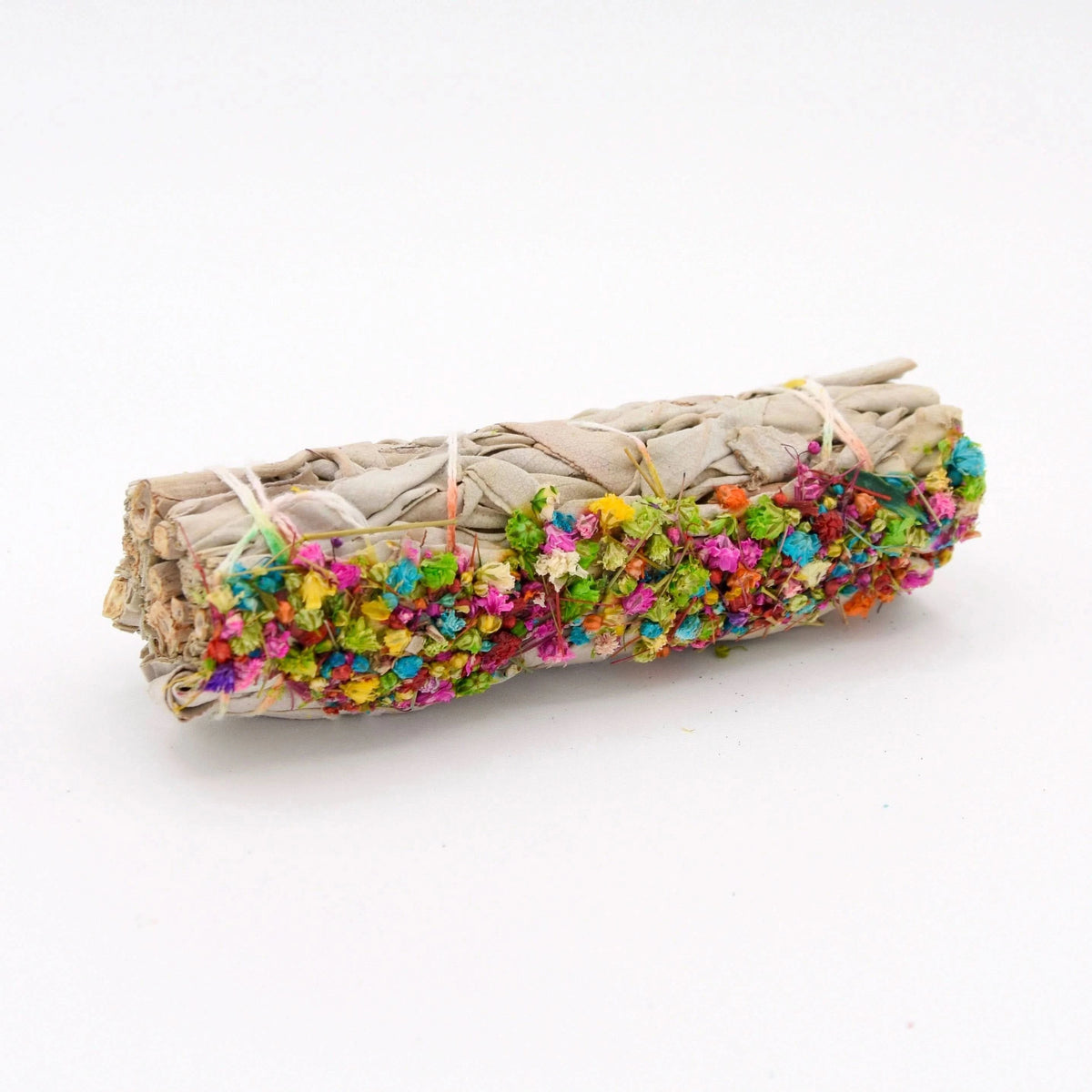 Encens sauge blanche confetti fleurs coloré pour purification et cérémonies spirituelles