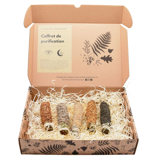Coffret de purification avec smudge sahumitos bio pour rituels de purification et bien-être